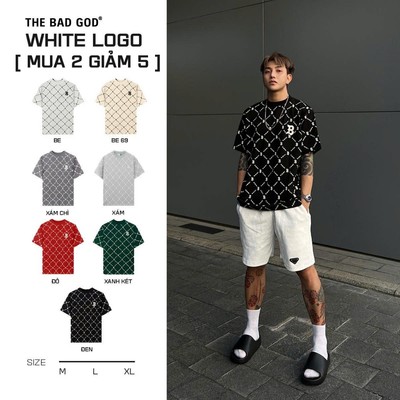 Áo Thun Bad God White Logo Áo Phông Nam Nữ Cotton Local Brand Form Boxy