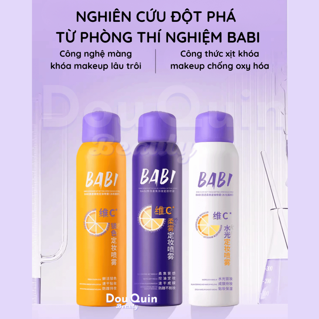 BABI TRẮNG - Xịt Khoá Makeup Khóa Nền Setting Spray Trang Điểm Da Nhạy Cảm Cấp Ẩm Hạn Chế Xuống Tone