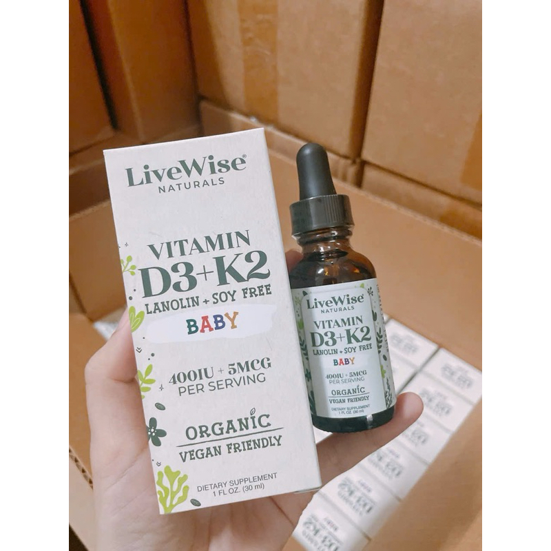 (Mẫu mới) D3K2 VÀ DHA ORGANIC LIVEWISE