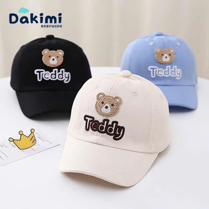 Mũ lưỡi trai cho bé Dakimi BABYWEAR Hình Gấu dễ thương chất vải cotton mềm mại cho bé 0-24 tháng
