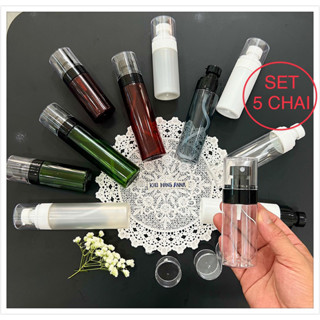 (SET 5) CHAI BODY MIST xịt sương 100ml 50ml 70ml - Chai xịt giọt màu Nâu/ TRẮNG/ Xanh - Chai chiết mỹ phẩm nước hoa