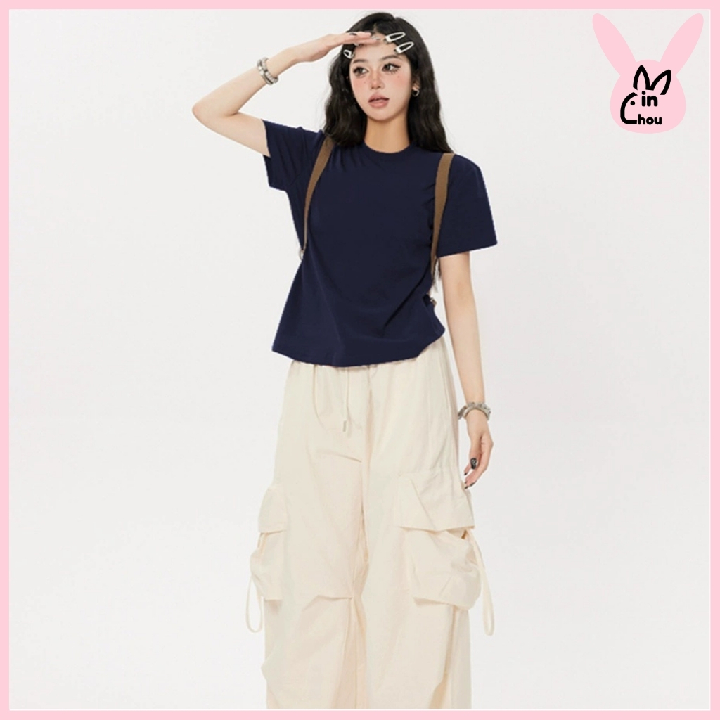 Áo babytee nữ suông nhiều màu MINCHOU chất vải cotton dày dặn mềm mại thiết kế basic dễ mặc | BigBuy360 - bigbuy360.vn