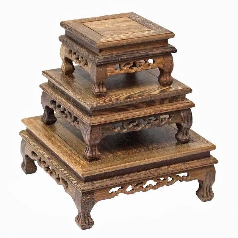 Đế gỗ, đôn gỗ chân Hổ VUÔNG để chậu bonsai mini,tượng gốm, ấm trà