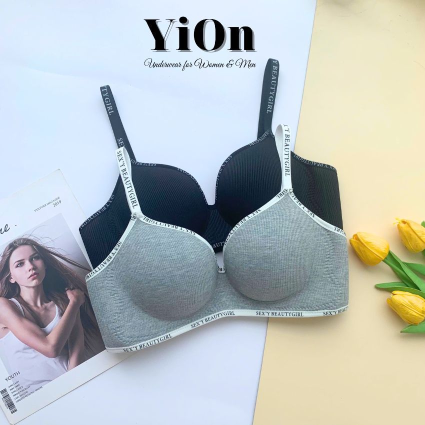 Áo ngực không gọng đệm dày 5 cm su đúc phối gân tăm cao cấp AS21 YiOn Underwear