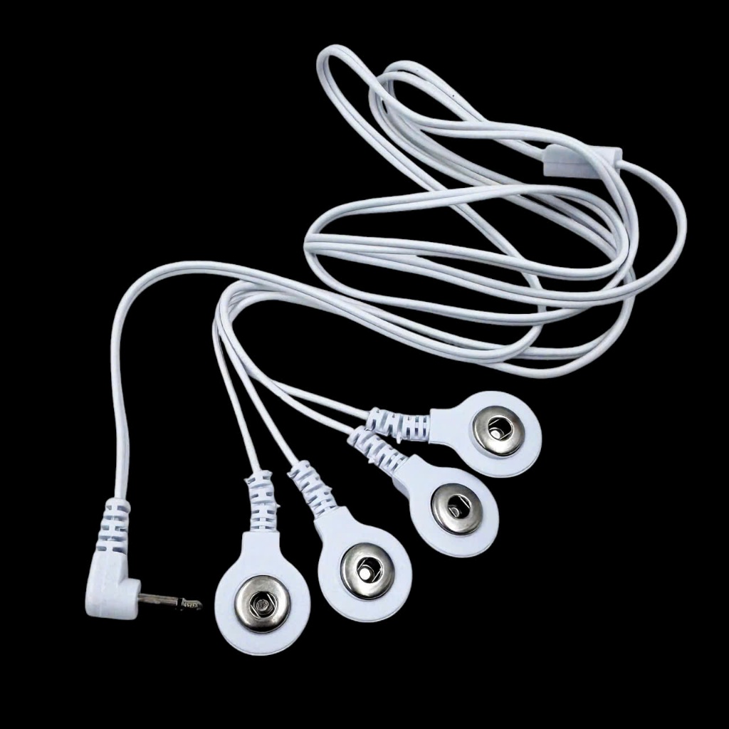 Dây Điện Cực 4 Miếng Dán Jack Cắm 2.5mm Kết Nối 4 Tấm Gel Điện Cực Dùng Với Máy Massage Xung Điện