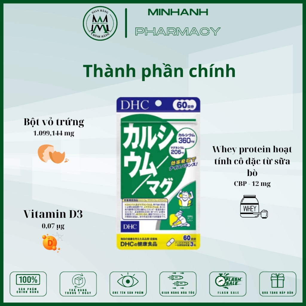 Viên uống bổ sung Canxi  Magie DHC Nhật Bản, xương chắc răng khỏe. 100% hàng chính hãng