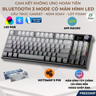 Bàn Phím Cơ Bluetooth Không Dây K86 RGB PRO VIP Có Màn Hình, App Tùy Chỉnh HOTSWAP 5 Pin, Lót Foam