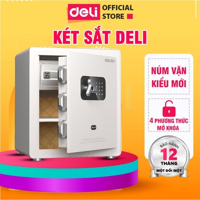 Két Sắt Vân Tay Deli Thông Minh Chống Cháy An Toàn Cho Gia Đình Két Sắt 2 Ngăn Cao Cấp Kèm Tủ Nhỏ