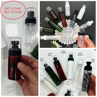 (SET 5/ 10) Chai LỌ Xịt GIỌT / XỊT SƯƠNG BODY MIST - CHAI nhựa 100ml 50ml xịt khoáng,xịt mỹ phẩm màu Nâu / Trong suốt