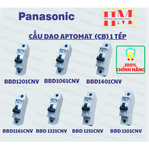 Cầu dao CB 1P 1 tép Panasonic đủ các ampe 6A 10A 16A 20A 25A 32A 40A Chính hãng