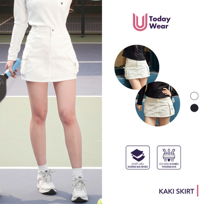 [Xả Hàng Giá Sốc] Chân váy KaKi túi hộp dáng chữ A kèm quần bảo hộ 2 lớp cạp cao trẻ trung Today U Wear