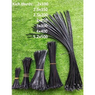 Bịch [300 Sợi] Dây Rút Nhựa Đen, Dây Thít Đen 10cm 15cm 20cm 25cm 30cm 40cm 50cm Nylon Cao Cấp