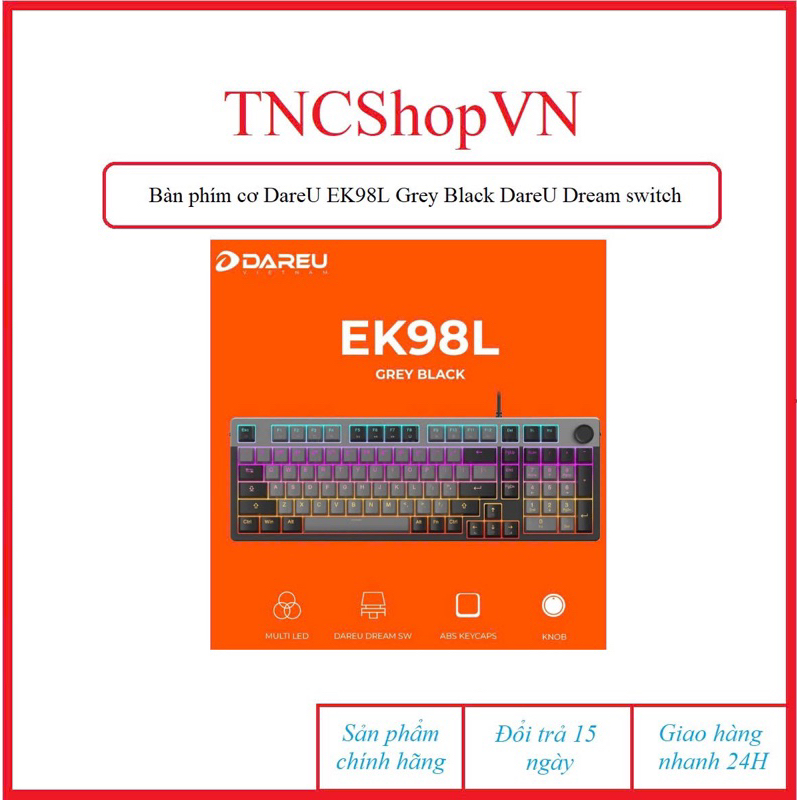 Bàn phím cơ DareU EK98L Grey Black DareU Dream switch