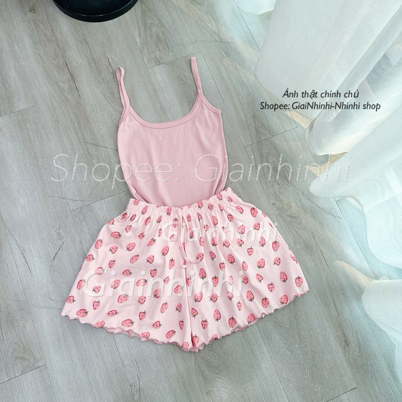 Sét đồ ngủ hai dây họa tiết sexxy co giãn, Bộ ngủ 2 dây mát lạnh BN0082 - NhiNhi Shop | BigBuy360 - bigbuy360.vn