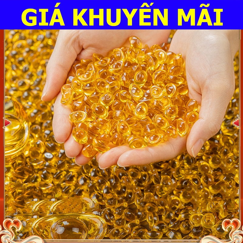 [GIÁ RẺ] Túi 100 Thỏi Vàng Thủy Tinh Pha Lê Nhí 1.4mm Kim Nguyên Bảo - Đặt Bàn Thờ Thần Tài - Phong Thủy Thần Tài