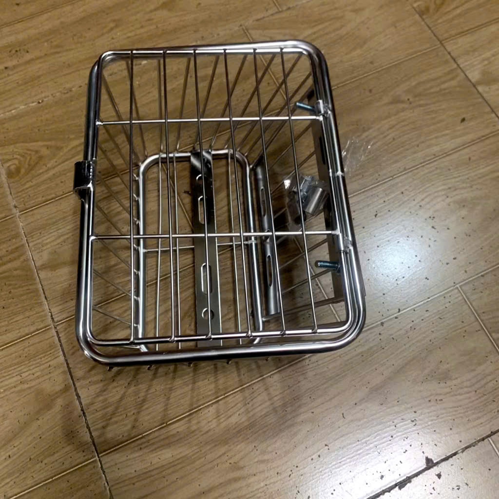 Rổ trước gắn xe Dream, Wave inox có nắp đậy