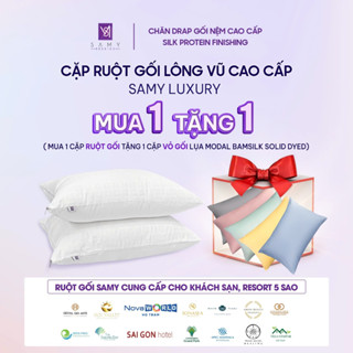Cặp Ruột Gối Nằm Cao Cấp Khách Sạn 5 Sao SAMY BEDDING Luxury Microliquid Ammonia Lông Vũ