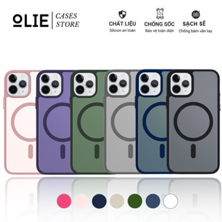 Ốp lưng OIie cho iPhone 11 12 13 14 15 Pro Promax Plus nhám từ tính chống sốc sạc không dây Matte Magnetic