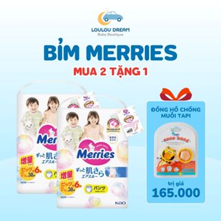 Bỉm Merries cộng miếng nội địa Nhật Bản đủ size Dán/Quần NB96/S88/M68/M64/L58/L50/XL44/XXL28