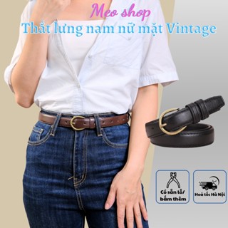 Thắt lưng Nữ da đẹp Style Basic đơn giản dễ phối đồ TL019- dây lưng nữ mặt đồng tròn cài tiện lợi Meo shop