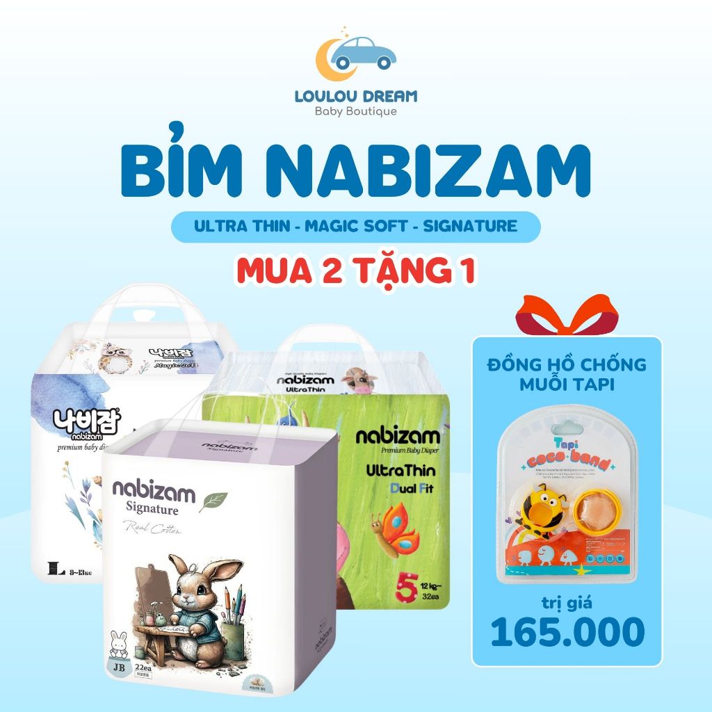 Tã bỉm dán bỉm quần NABIZAM công nghệ siêu thoáng thấm hút tốt nội địa Hàn Quốc đủ size