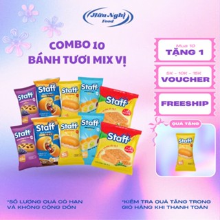  Combo 10 bánh mì tươi Staff mix các vị ăn sáng ăn vặt dinh dưỡng 