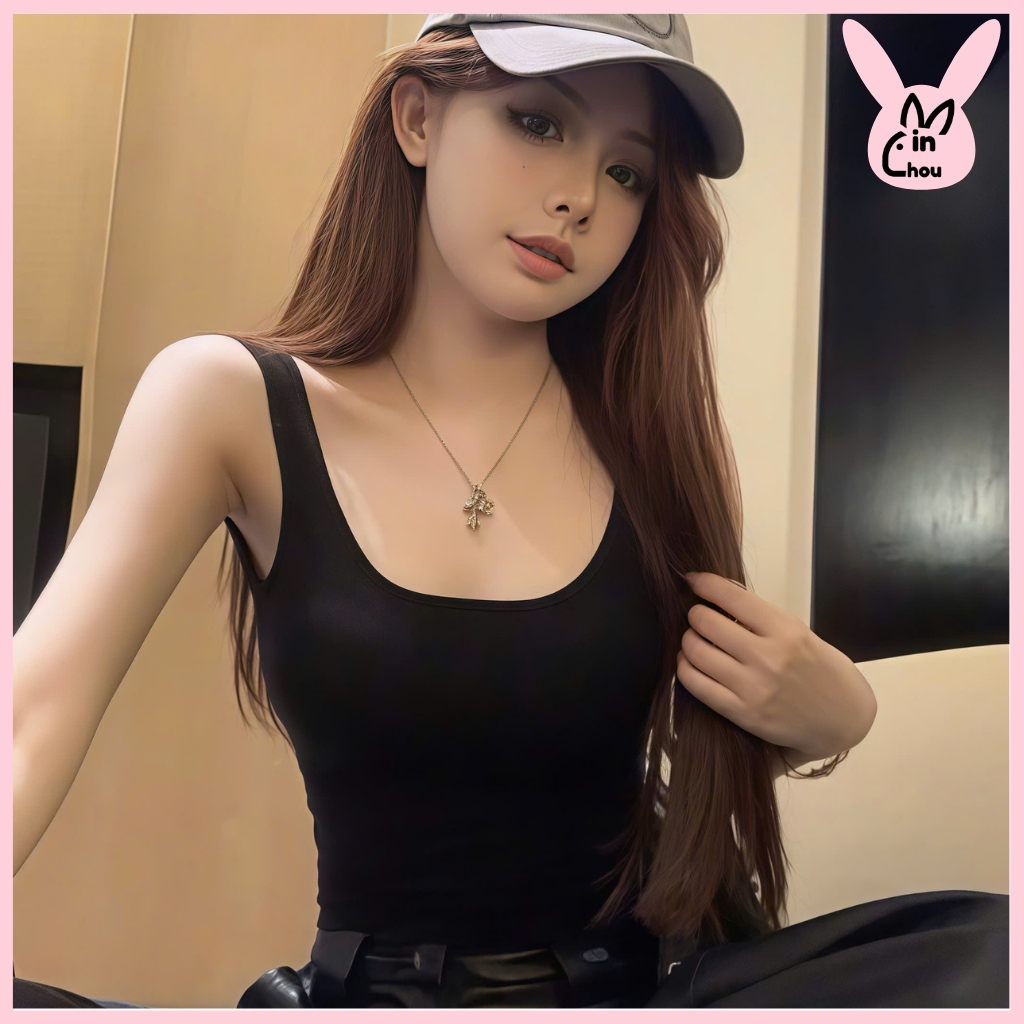 Áo Hai Dây Nữ Hở Lưng Có Mút Ngực Minchou Áo Đi Biển Nữ Ôm Body Chất Vải Cotton Co Giãn | BigBuy360 - bigbuy360.vn