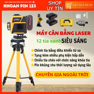  Máy cân mực KHAISON 12 tia xanh siêu nét xoay 360 độ bằng điều khiển từ xa 