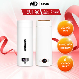 Bình đun nước siêu tốc mini du lịch bình nước đa năng giữ nhiệt 330ml 500ml tự ngắt khi sôi, bảo hành 6 tháng