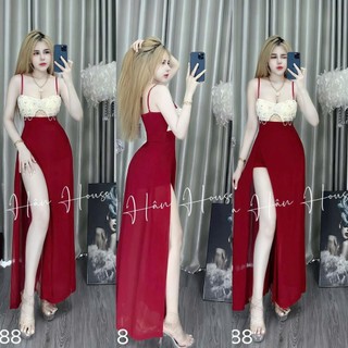 Đầm dây hạt chuỗi ngọc saphia
