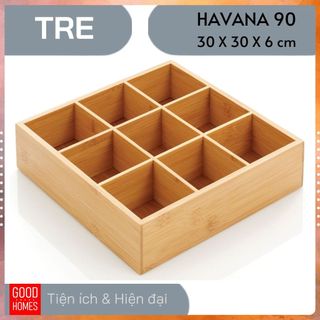 Khay chia ngăn gỗ tre đựng đồ đa năng