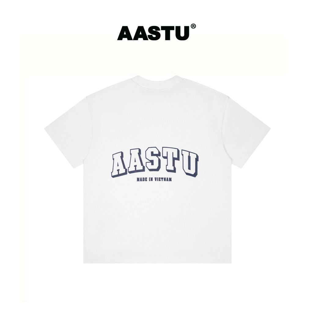 Aa stu - Áo thun aastu Flag Logo Form Boxy Local Brand Unisex Vải Cotton 100% / White