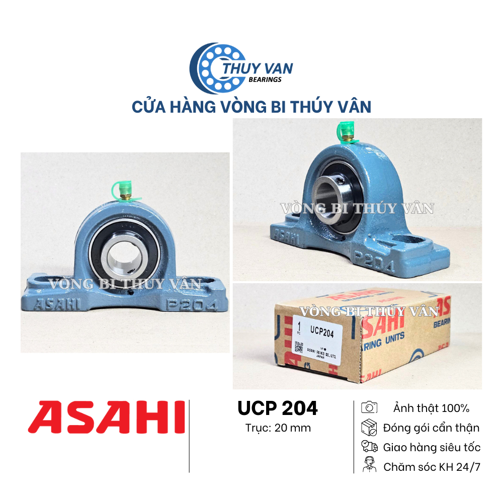 Gối đỡ vòng bi bạc đạn UCP 204 205 207 208 209 hãng ASAHI