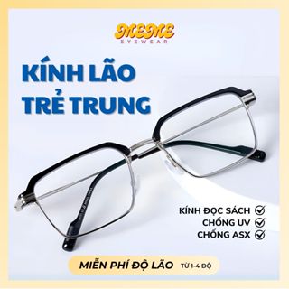 Kính lão viễn thị nam cho người già lớn tuổi đọc sách báo chống ánh sáng xanh gọng kim loại mắt kính quà tặng ba mẹ