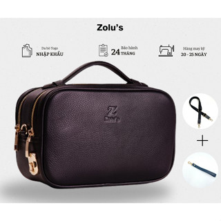 Túi golf cầm tay zolu da bò có khoá số kèm dây đeo chéo