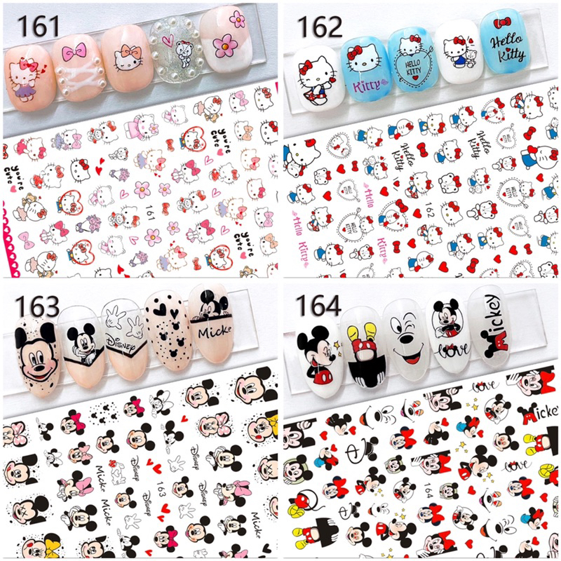 Sticker chuột Mickey-mèo Hello Kitty trang trí móng tay