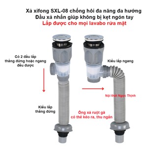   XẢ CHỐNG HÔI  Ống xả ruột gà lavabo chống hôi xả xi phông chậu rửa mặt  có rãnh thoát tràn nước  