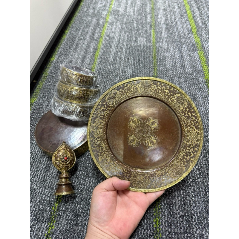 Mandala cúng dường đồng gò tay Nepal [PHÁP BẢO MINH CHÂU]