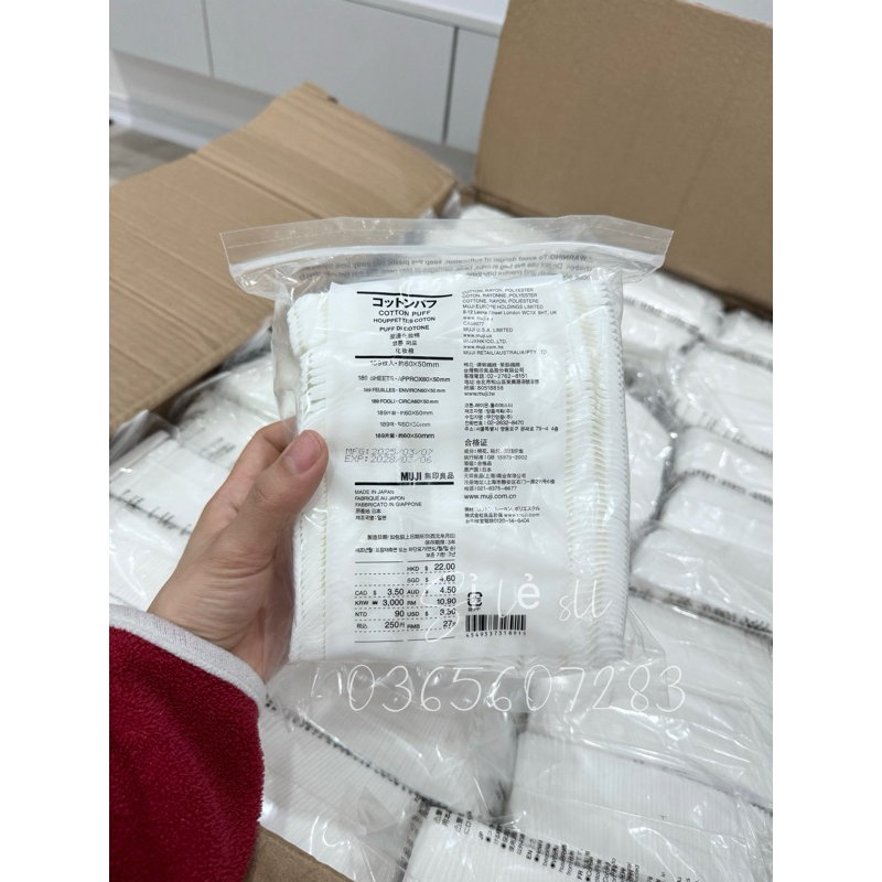 Bông tẩy trang Muji 189 miếng
