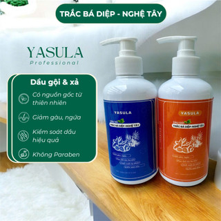   Yasula  Dầu Gội Và Xả Trắc Bá Diệp Nghệ Tây giảm gàu giảm ngứa phục hồi tóc hư tổn kích mọc tóc 