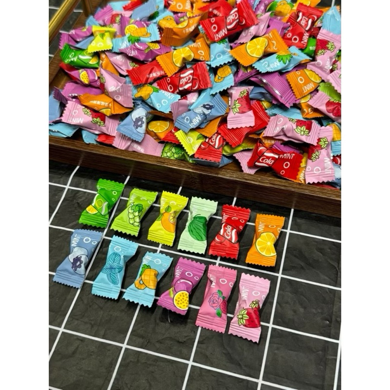 1kg Kẹo ngậm trái cây Vitamin C mát lạnh bạc hà thơm miệng Xiao Ke Ao La