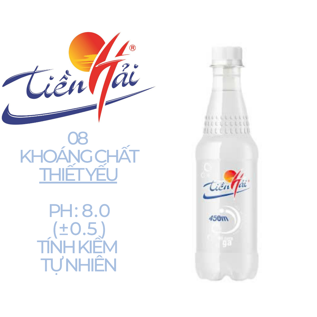 [Khoáng Mặn] Nước khoáng KIỀM Tiền Hải bổ sung ga 350ml ( Block 24 chai ) ( Có ga - Vị: Hơi mặn )