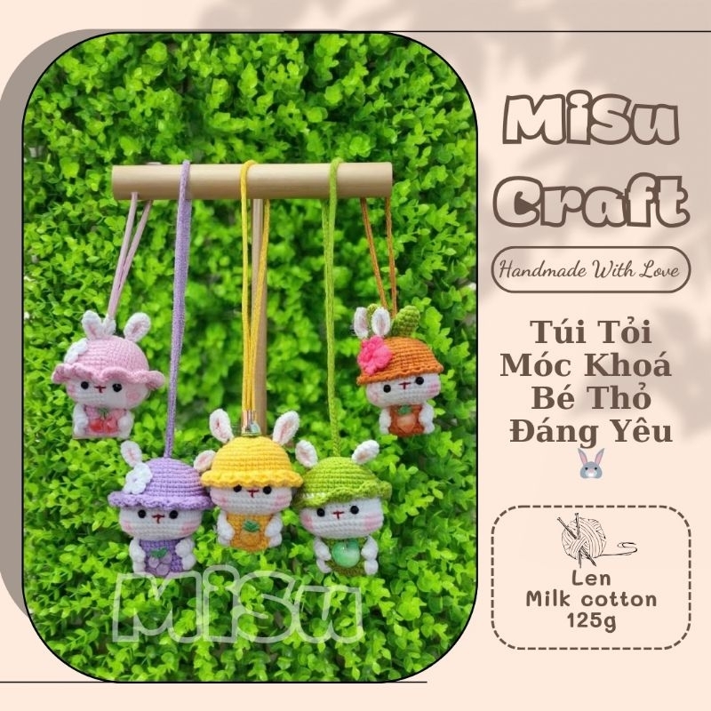 🐰Túi Đựng Tỏi/Móc Khoá Handmade hình Bé Thỏ Đáng Yêu