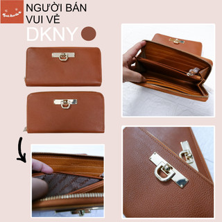 [DA THẬT] DK NY Ví dài da thật chuẩn au th khóa logo nhiều ngăn