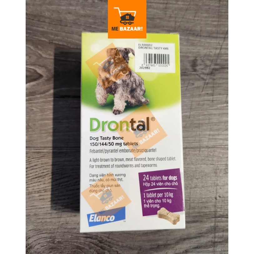 [1 Viên] Xổ Giun Drontal Dog cho Chó ELANCO - Drontal Dog Tasty Bone for Dogs