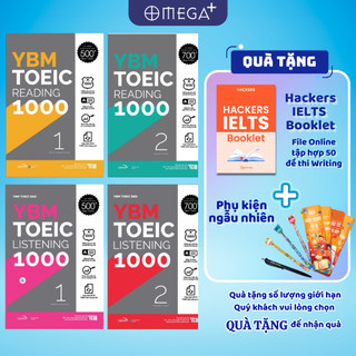 Bộ Sách YBM TOEIC 1000: Chinh Phục Lộ Trình Toeic Từ 500+ Đến 700+  Listening + Reading Vol.1 & Vol.2  Lẻ Combo  