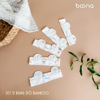  Set 2 Che Thóp Tai Gấu Hãng Boona - Băng Đô Chất Liệu Bamboo Silk Pettit Mềm Mát Cho Bé Sơ Sinh 