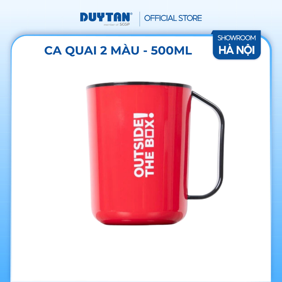 Ca quai 2 màu 500ml, ca uống nước, ly uống nước đa sắc màu hiện đại bắt mắt, nhựa Duy Tân
