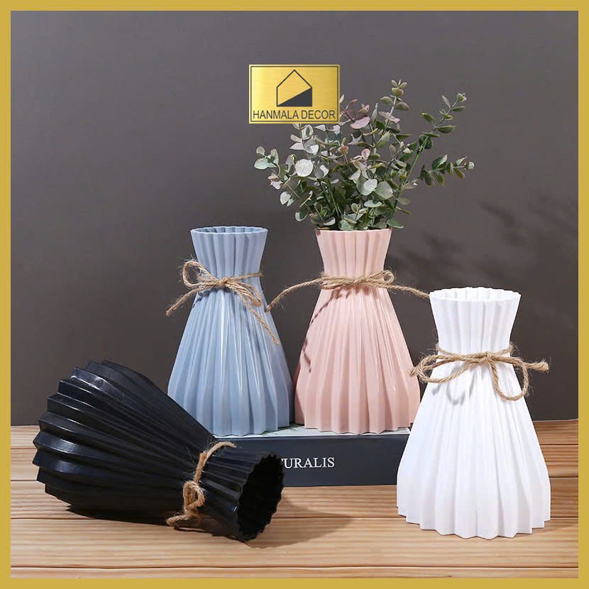 Bình Hoa, Lọ Hoa Nhựa Phong Cách Châu Âu Hiện Đại Dùng Để Cắm Hoa Phòng Khách, Bàn Ăn - Hanmala Decor