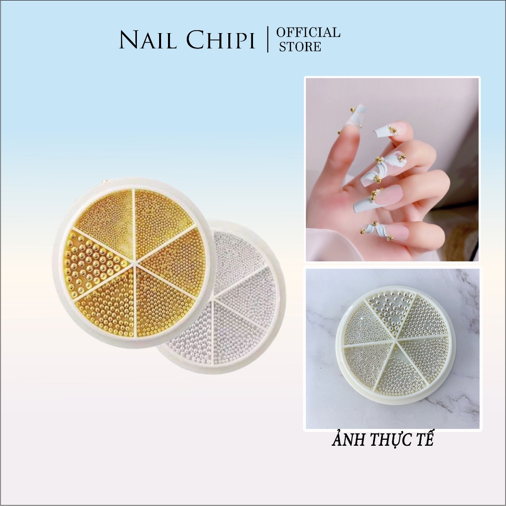 Bi nail vàng bạc trang trí móng mix size